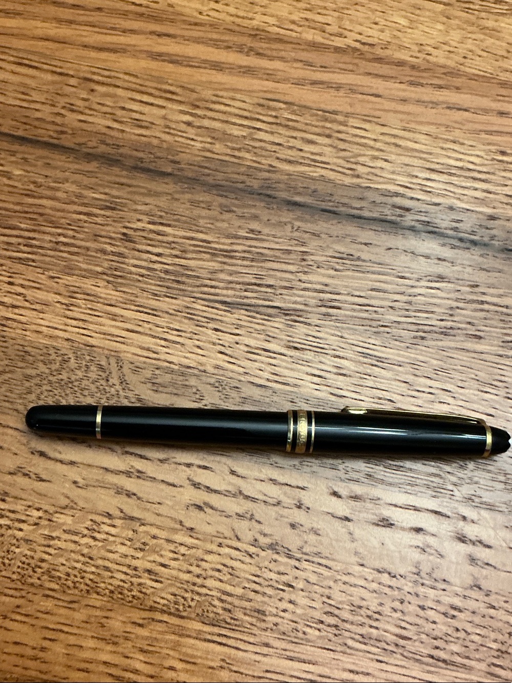 Mont Blanc Black with Gold Trim Fountain Pen